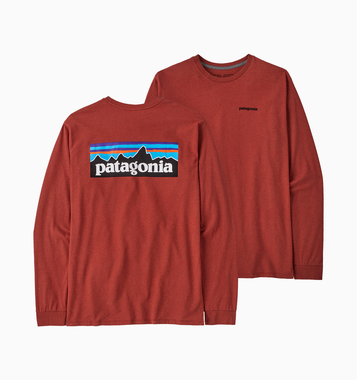 Patagonia Men's P-6 Logo Responsibili-Tee L/S - Burl Red