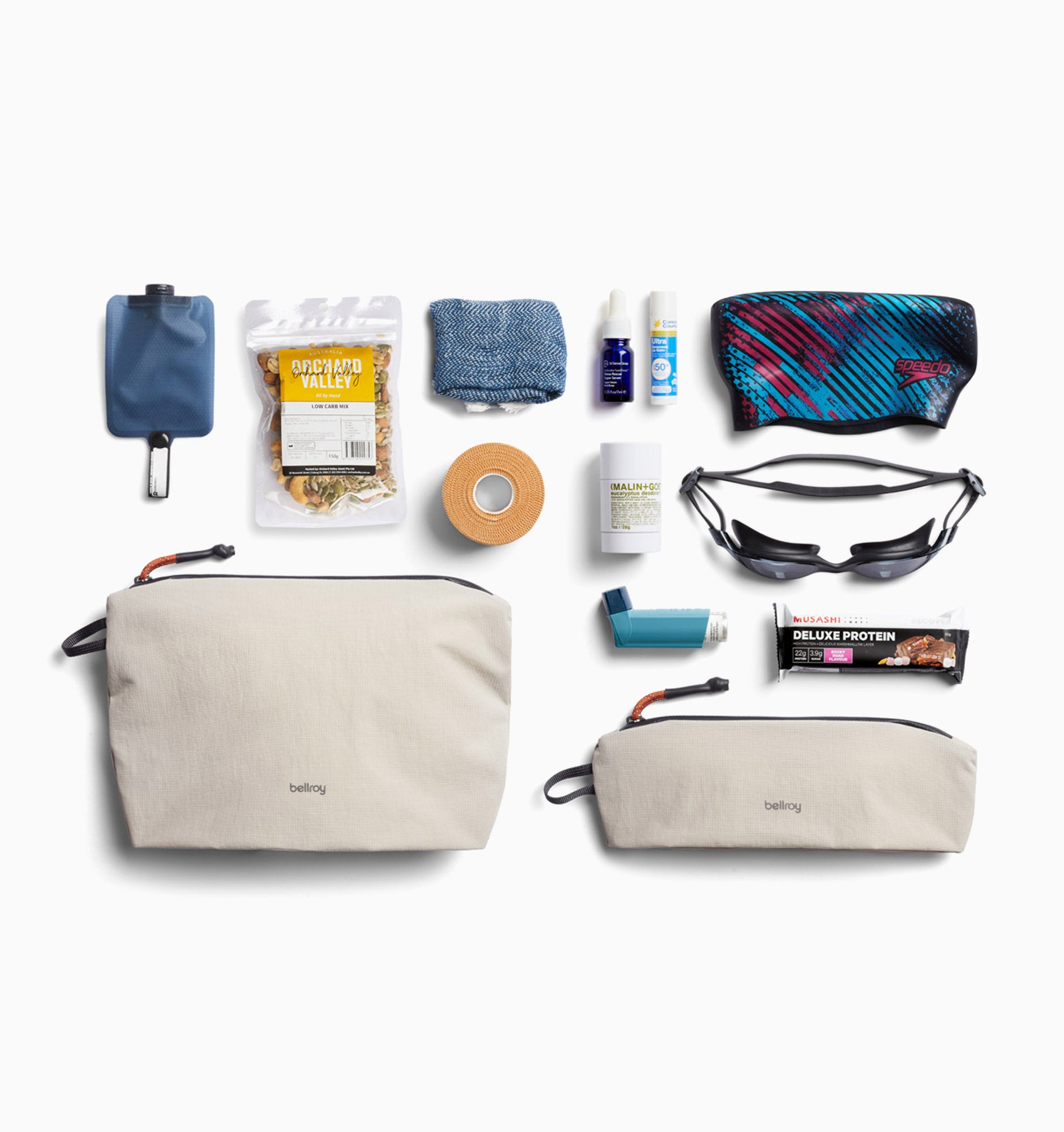 Bellroy Lite Pouch Duo - Lightweight Recycled Pencil Case & Organizer Pouch (Ash)