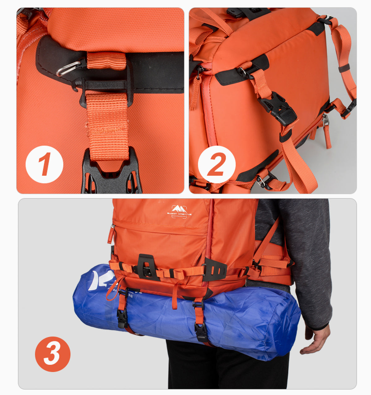 Summit Creative Bottom Buckle Strap for Tenzing Series Bags - Set of 2 - Orange