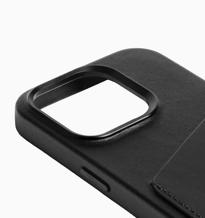 Mujjo Leather Wallet Case - iPhone 15 Pro - Black