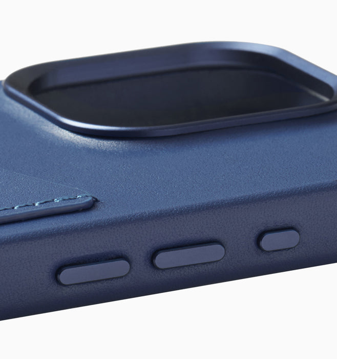 Mujjo Leather Wallet Case - iPhone 15 Pro - Monaco Blue