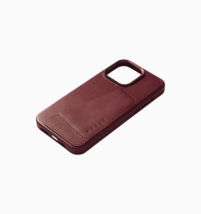 Mujjo Full Leather Wallet Case - iPhone 15 Pro Max - Burgundy