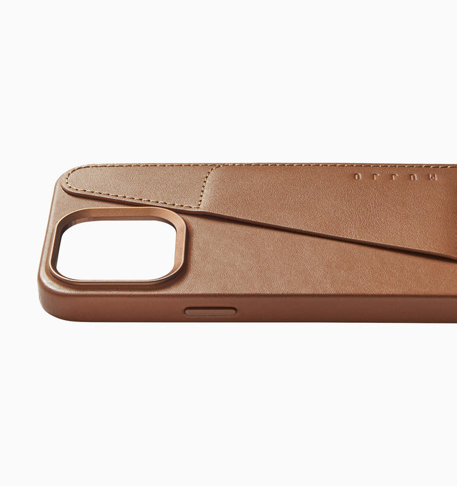 Mujjo Full Leather Wallet Case - iPhone 15 Pro Max - Dark Tan