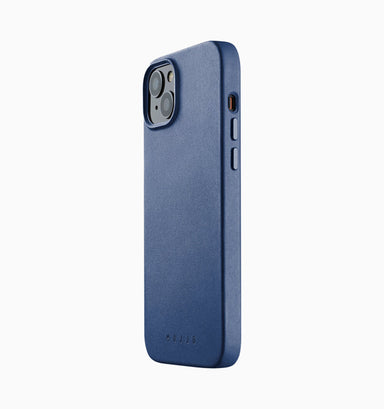 Mujjo Full Leather Case with MagSafe - iPhone 14 - Monaco Blue
