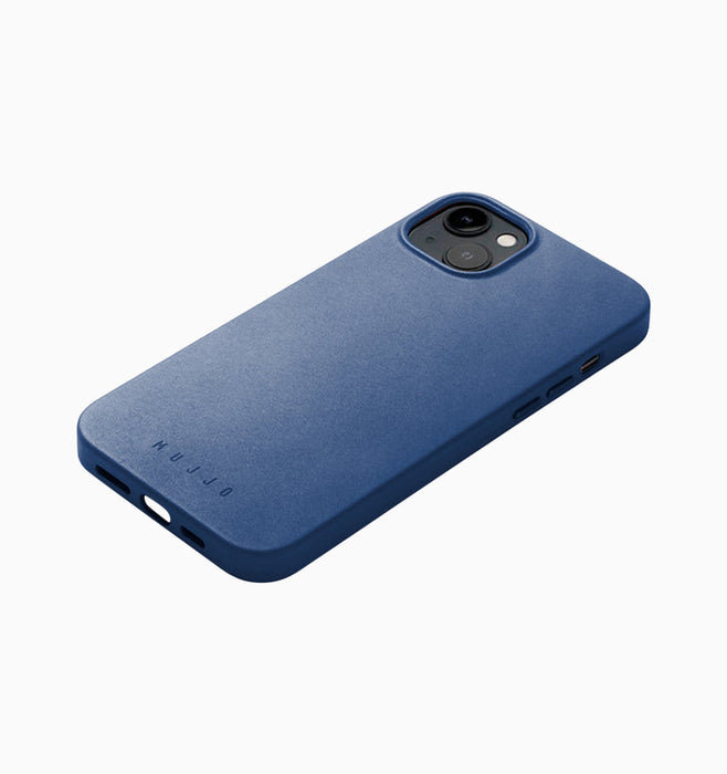 Mujjo Full Leather Case with MagSafe - iPhone 14 - Monaco Blue