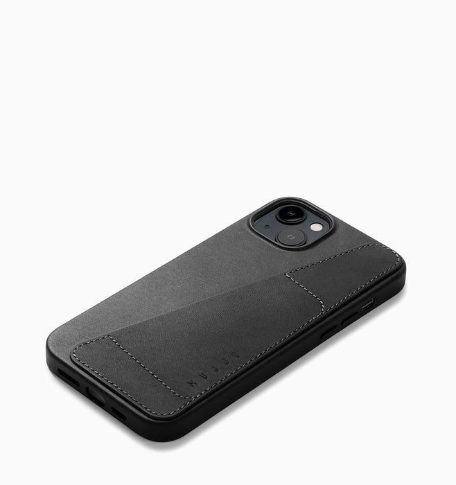 Mujjo Full Leather Wallet Case - iPhone 14 Plus - Black