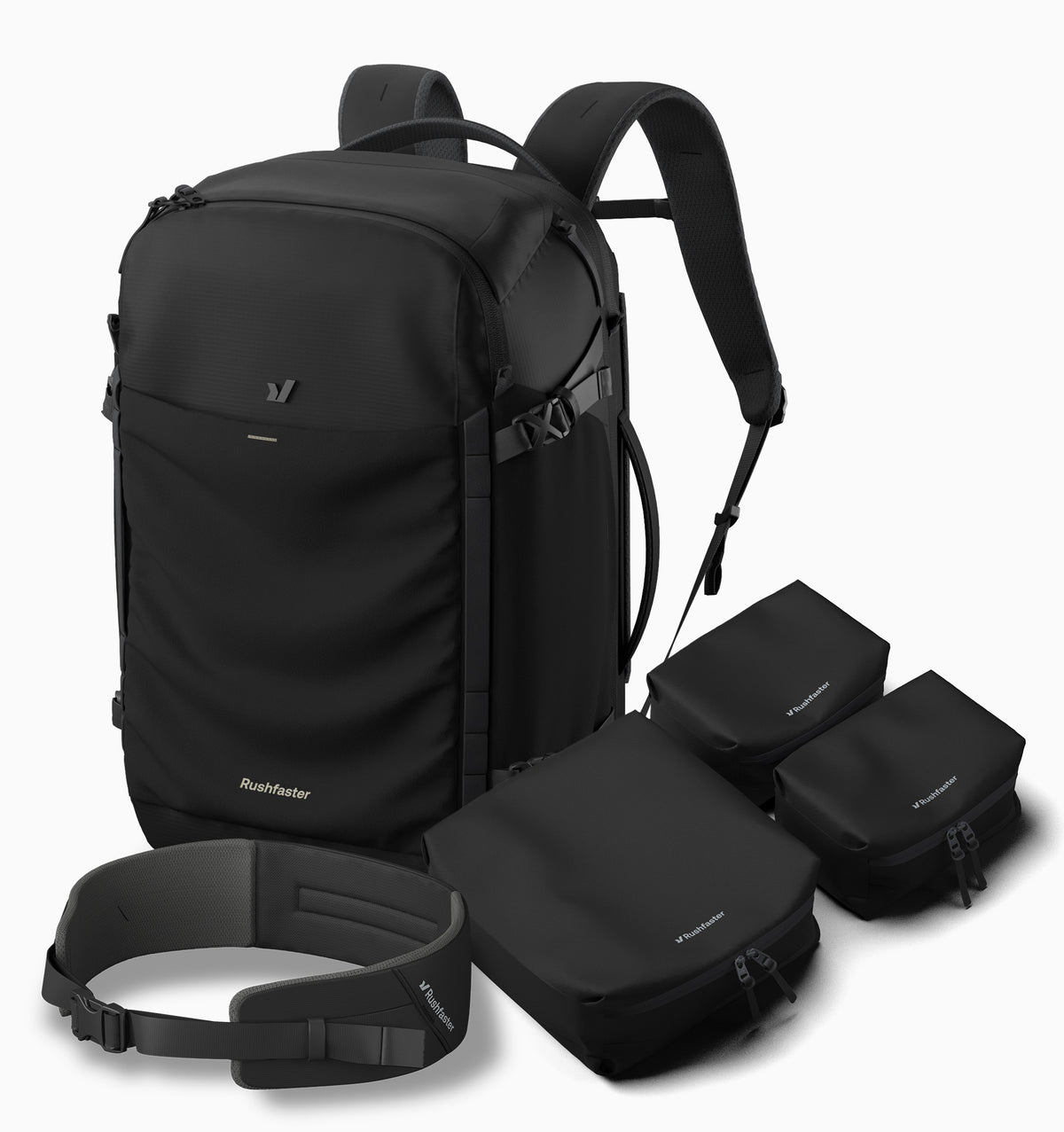 backpack for travelling australia Rushfaster Travel Backpack Bundle – Travel Backpack + Packing Cubes + Hip Belt – Rushfaster Australia
