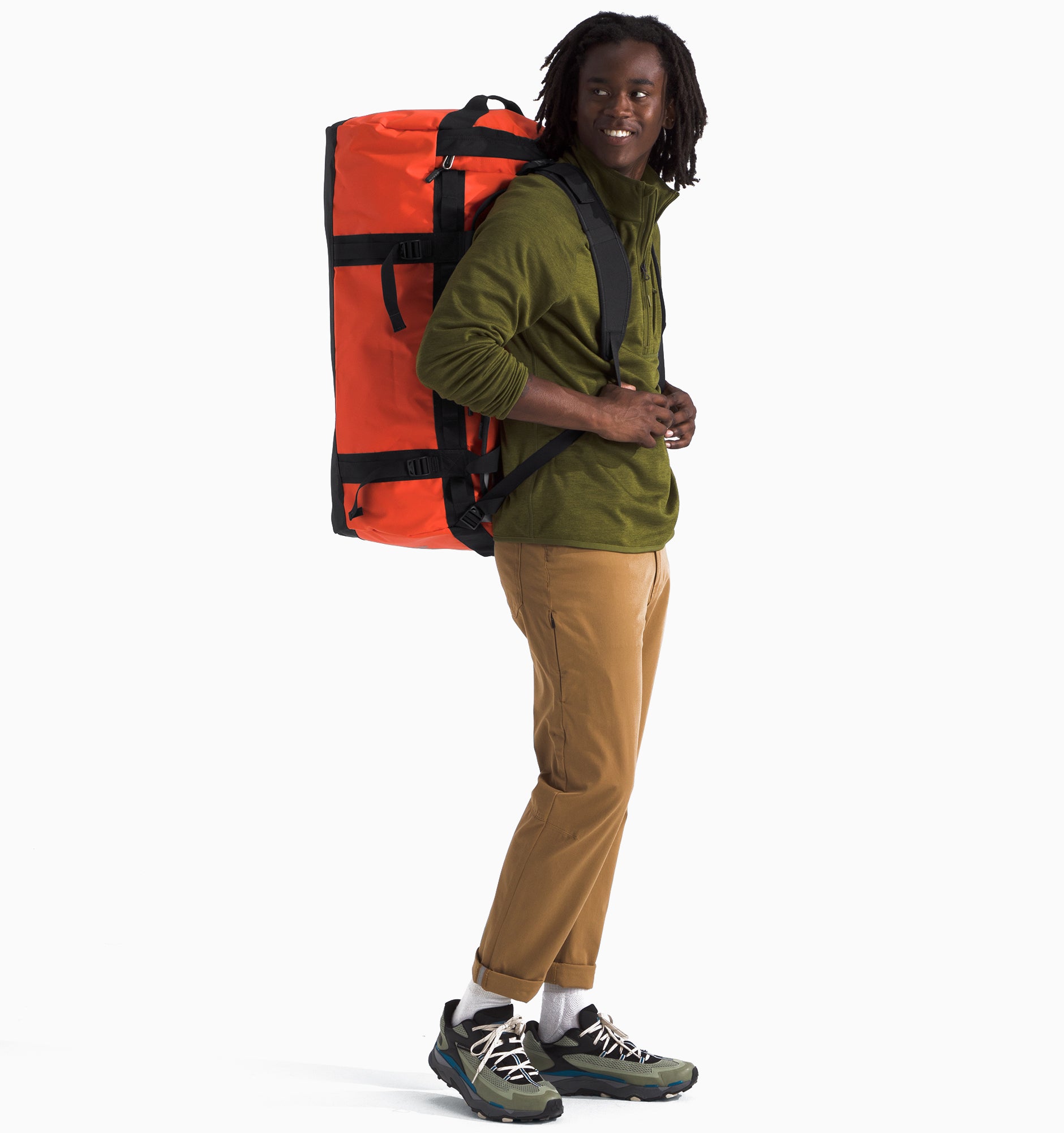 North face orange duffel bag on sale