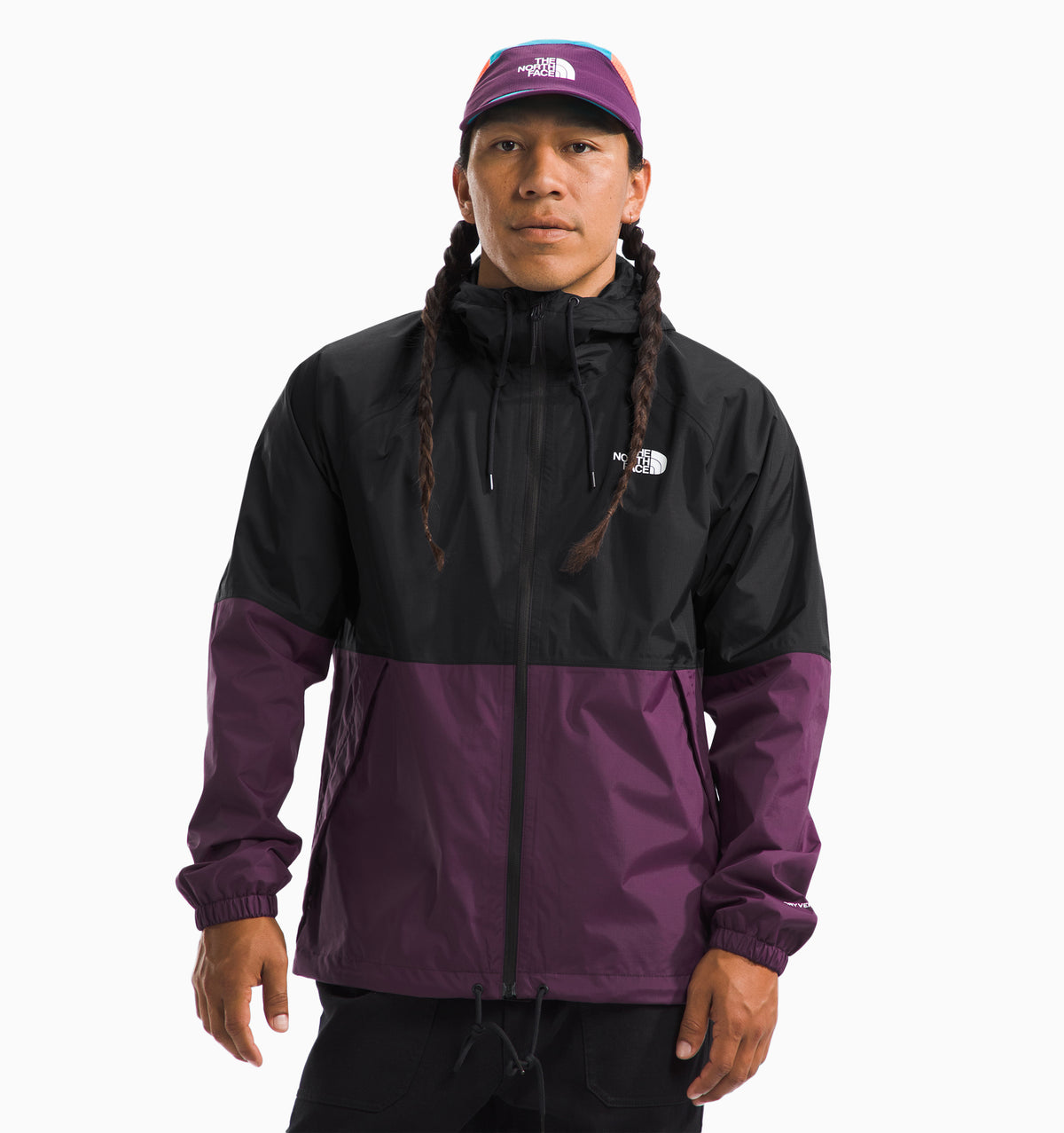The North Face Men's Antora Rain Hoodie - Black/Black Currant Purple