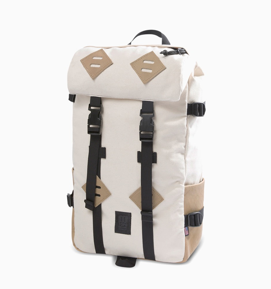 Topo Designs Klettersack 16" Laptop Backpack - Natural Canvas Khaki Leather