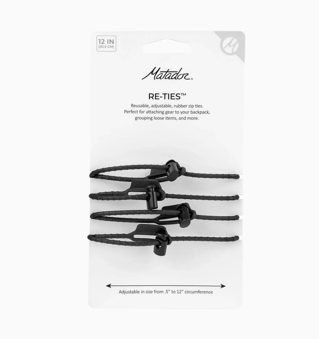 Matador Re-Ties Reusable Zip Ties (4-Pack) - Black