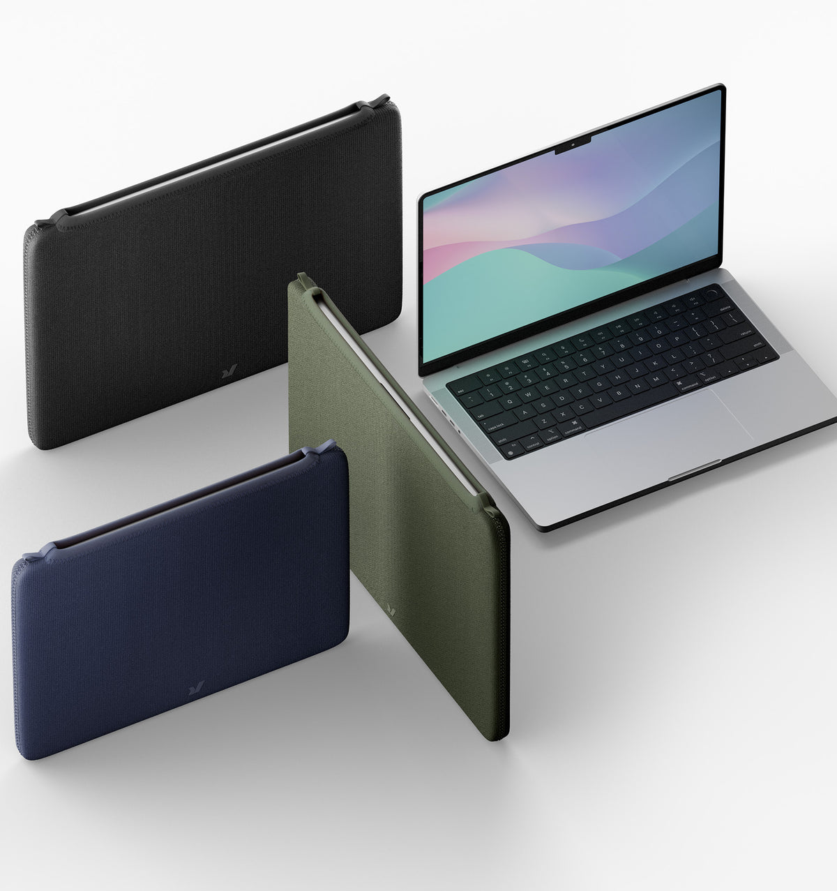 Rushfaster Laptop Sleeve For 14"/16" MacBook Pro Navy Black Green